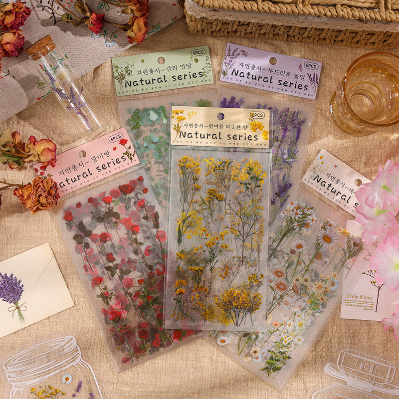 Vintage Rub-On Transfers 6 Sheets of Floral Stickers for Fabric, Scrapbooking, Journaling & Planners