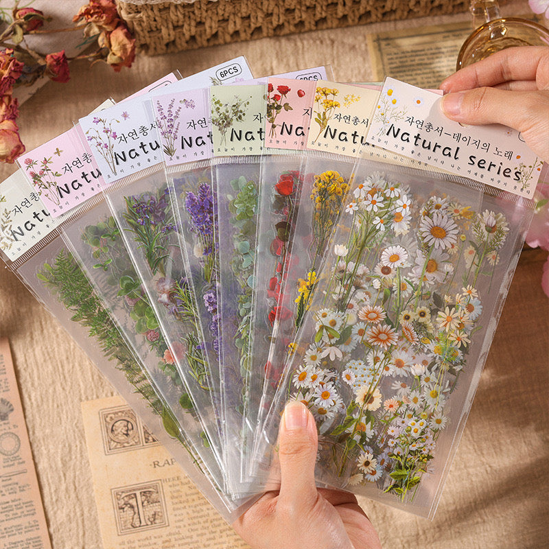 Vintage Rub-On Transfers 6 Sheets of Floral Stickers for Fabric, Scrapbooking, Journaling & Planners