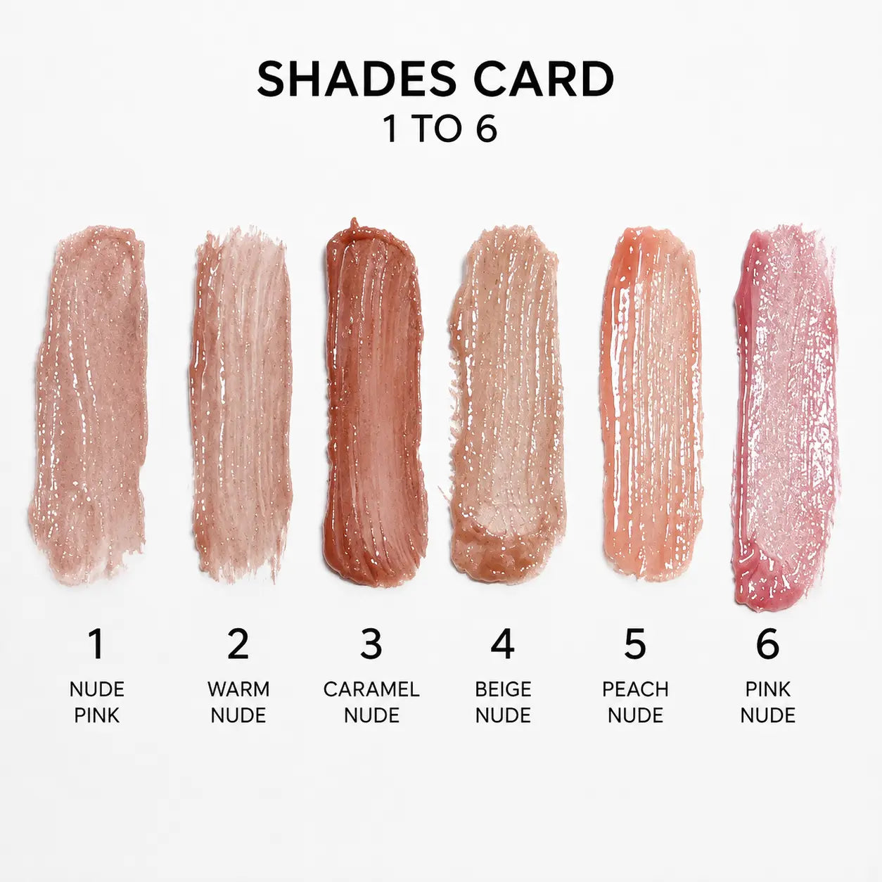 Nude Liquid Lip Gloss 6 Shades