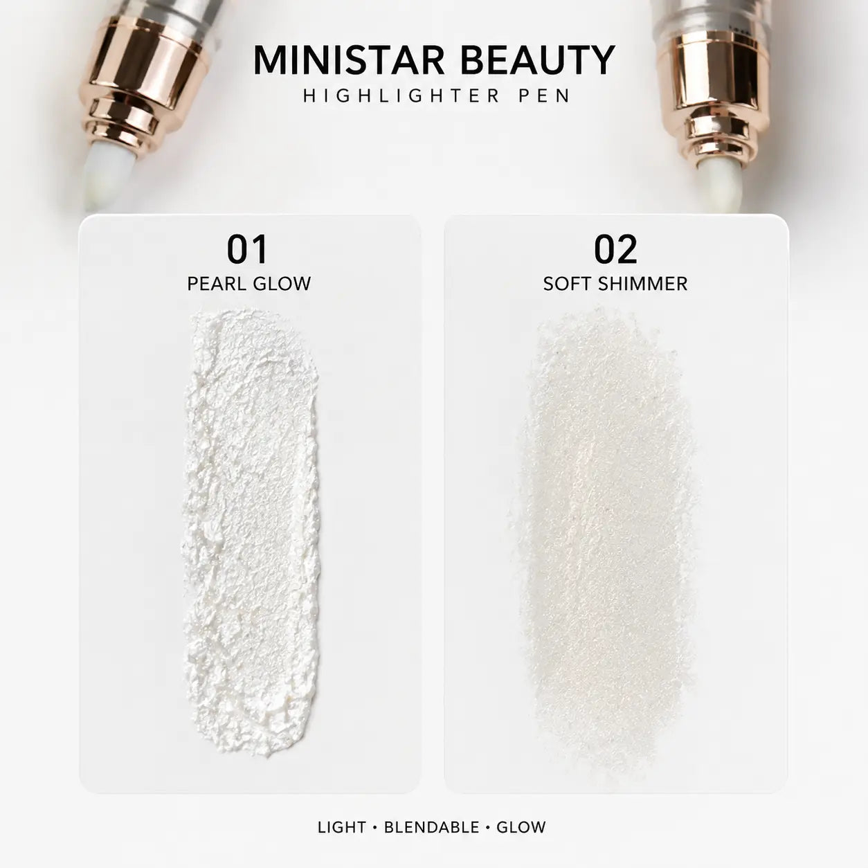 Ministar Beauty 2-in-1 Highlighter Pen Pearl Glow & Soft Shimmer