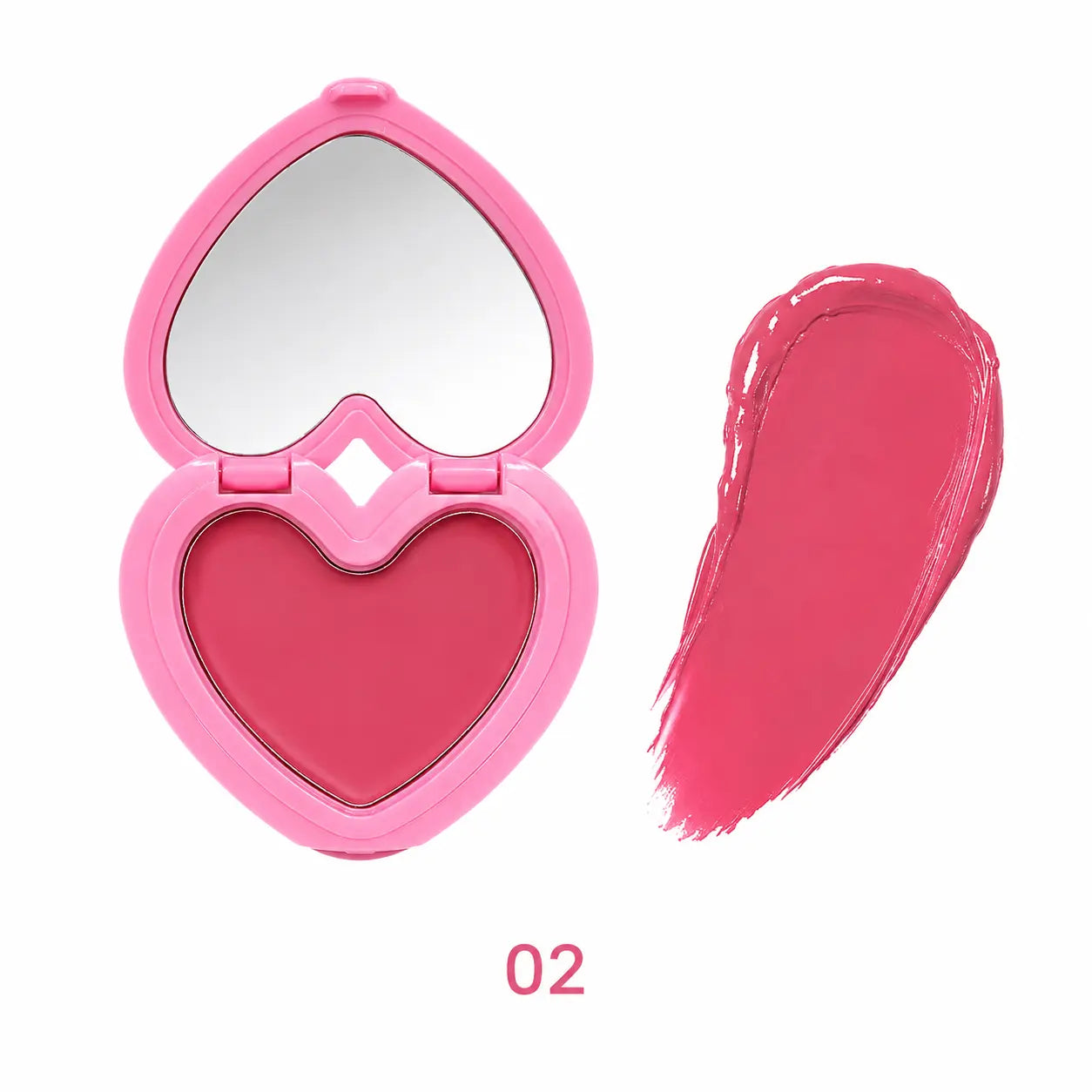 Heart Shaped Cream Blush with Mirror