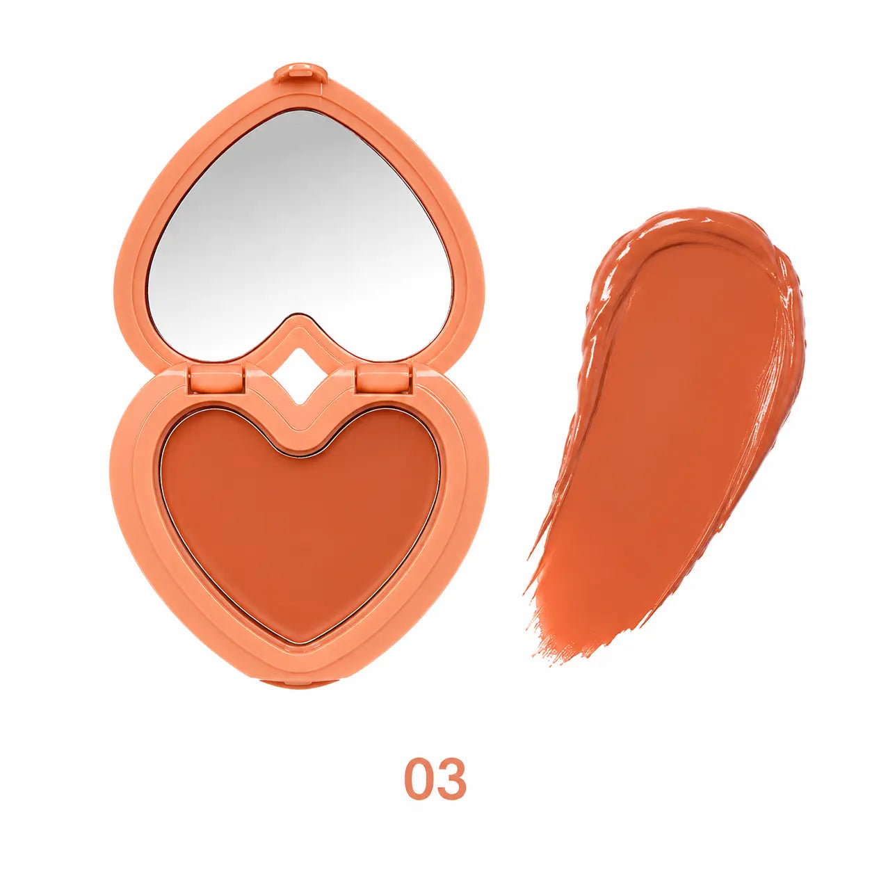 Heart Shaped Cream Blush with Mirror