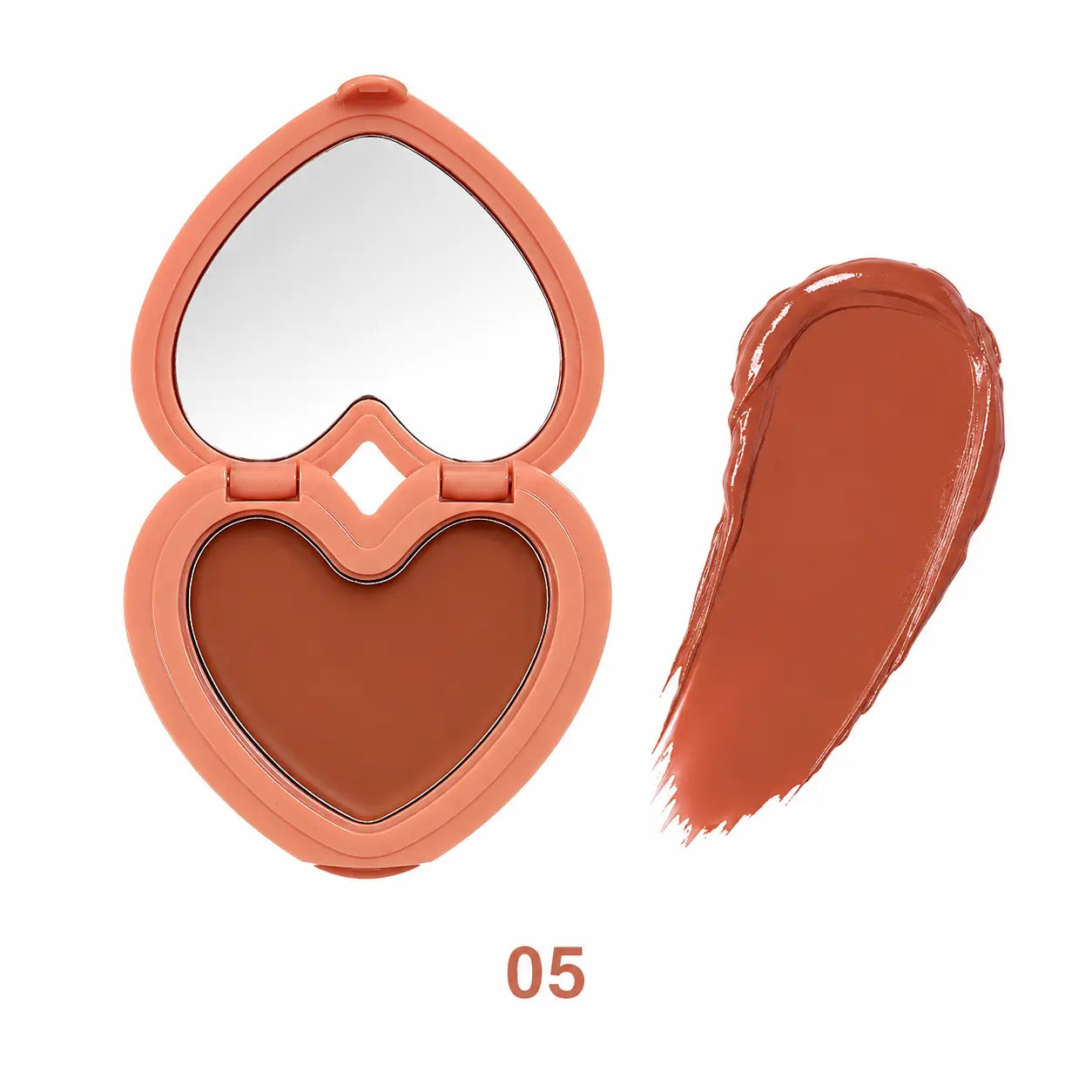 Heart Shaped Cream Blush with Mirror