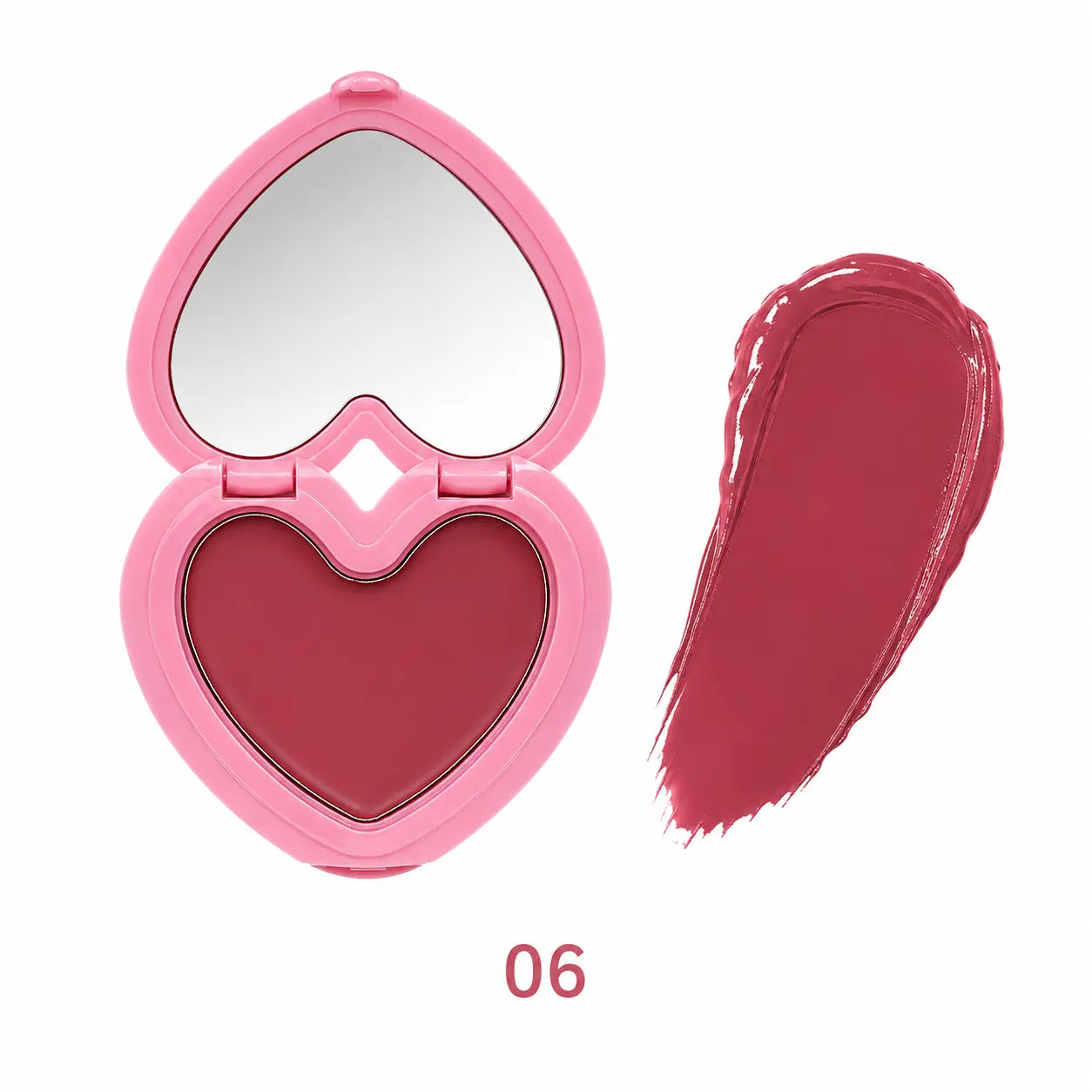 Heart Shaped Cream Blush with Mirror