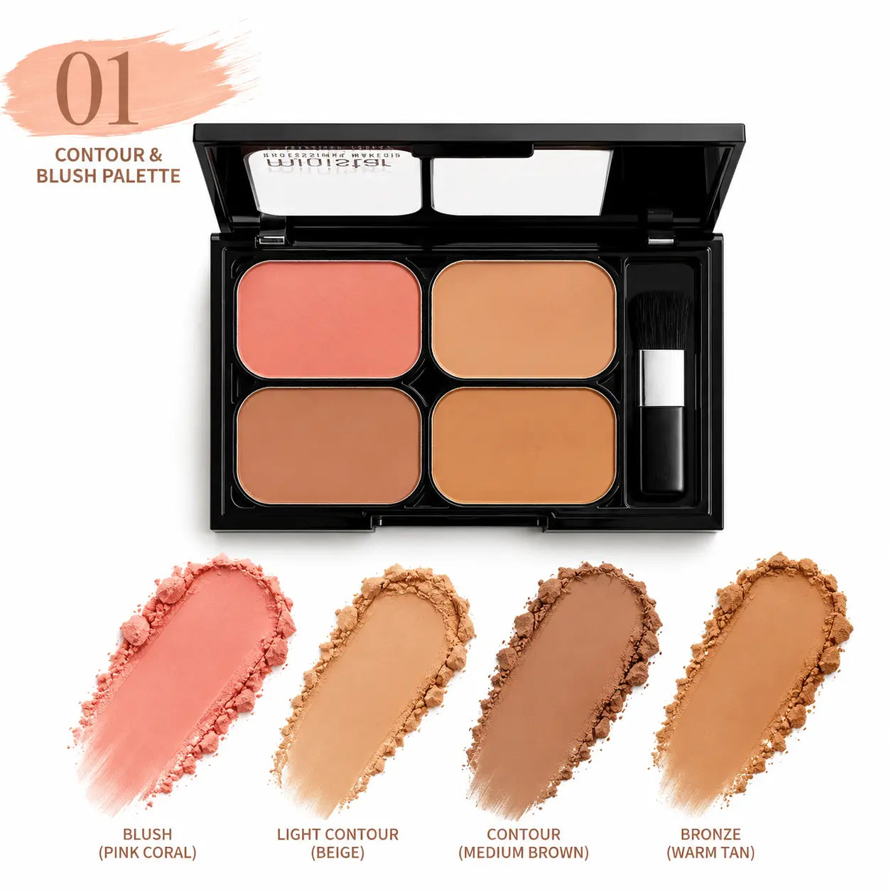 Quattro Professional Contour & Blush Palette 4 Color Face Palette