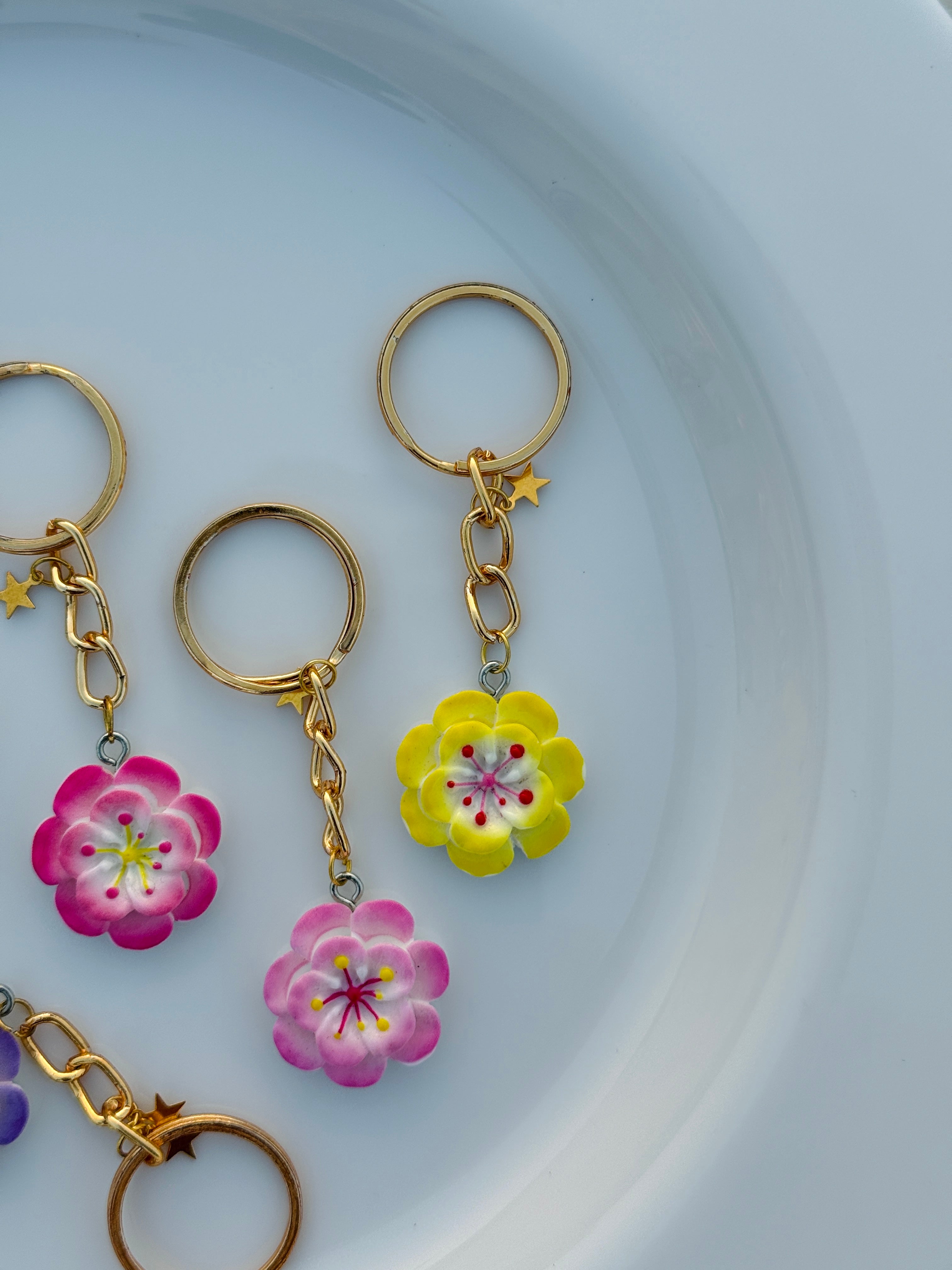Blossom Bloom Keychain Collection Pastel Flower Charms