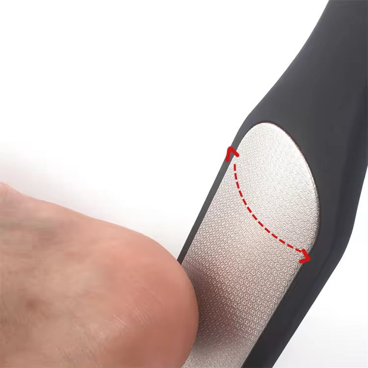 2-in-1 Professional Foot File & Callus Remover Black Stainless Steel Pedicure Tool