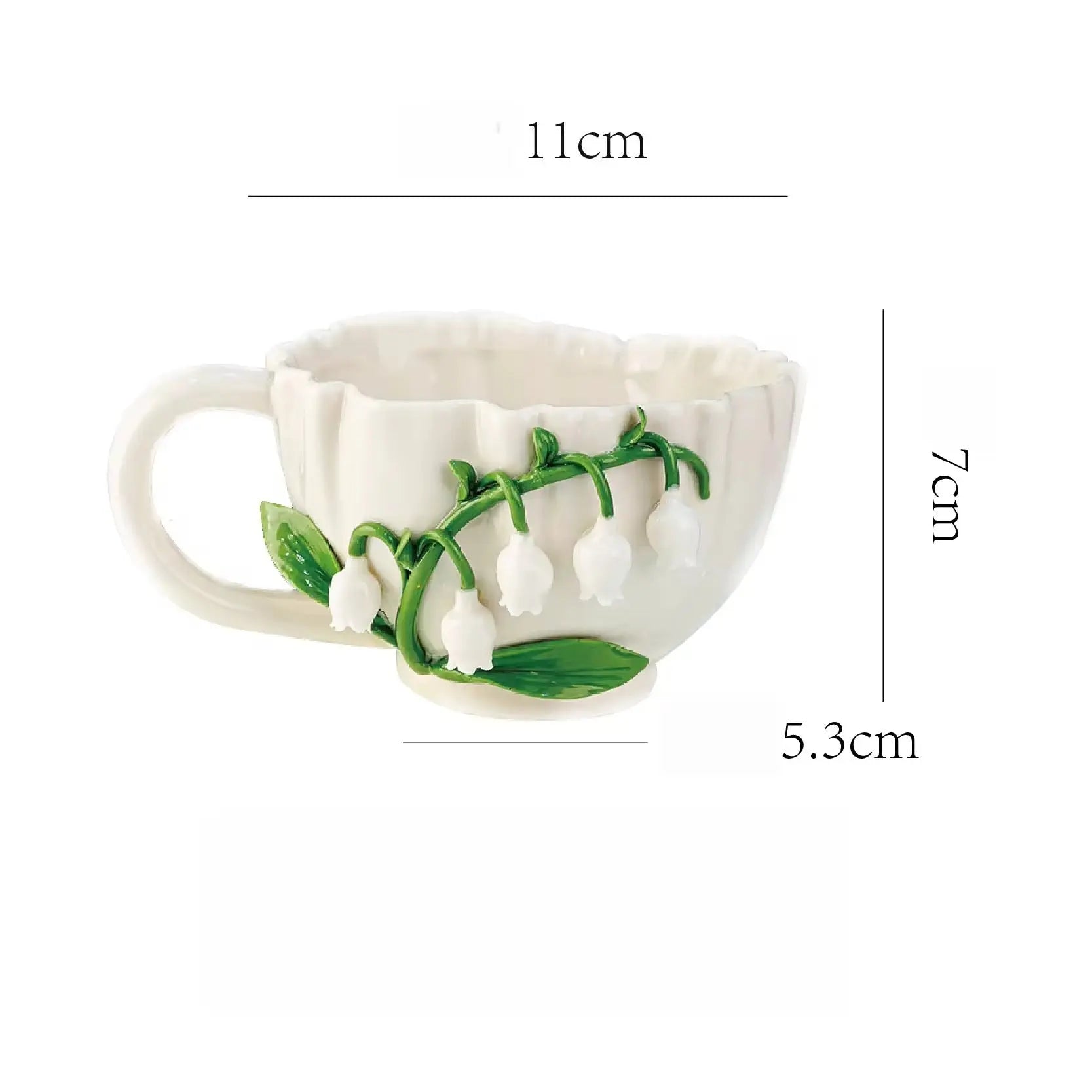 Lily of the Valley Ceramic Tea Cup & Saucer Set Sparkels  Sparkels
