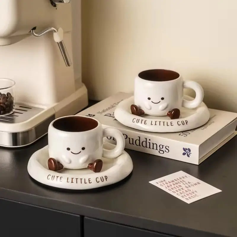 Cute Little Cup Ceramic Mug Set Sparkels  Sparkels