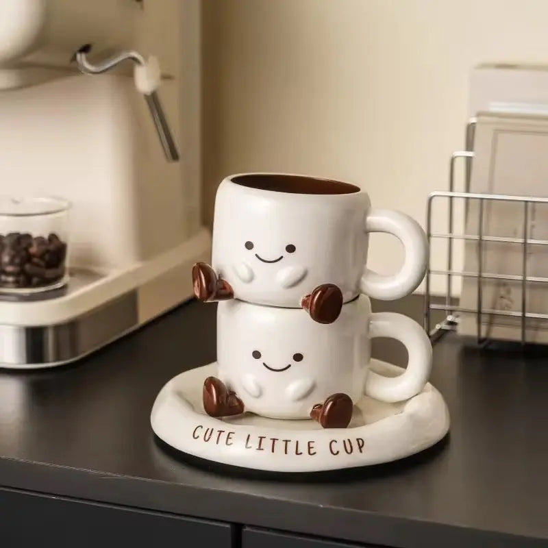 Cute Little Cup Ceramic Mug Set Sparkels  Sparkels