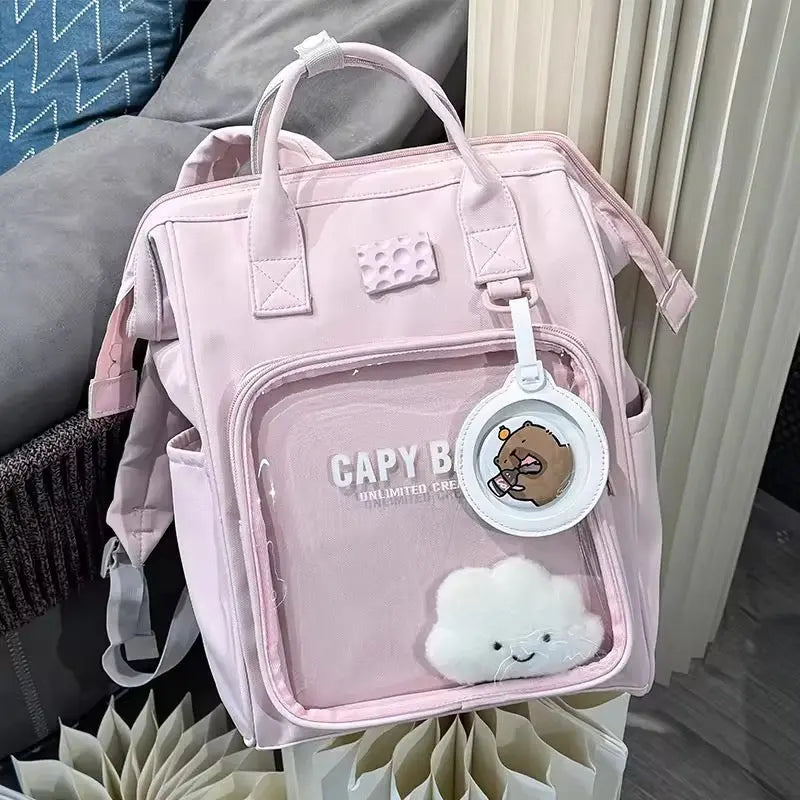 Cute Capybara Transparent Backpack Sparkels  Sparkels