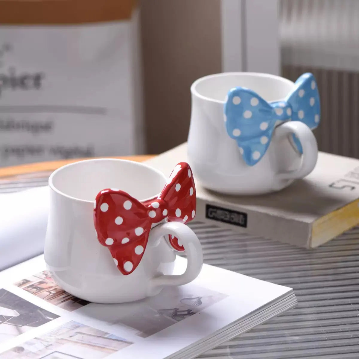 Polka Bow Ceramic Mug Sparkels  Sparkels