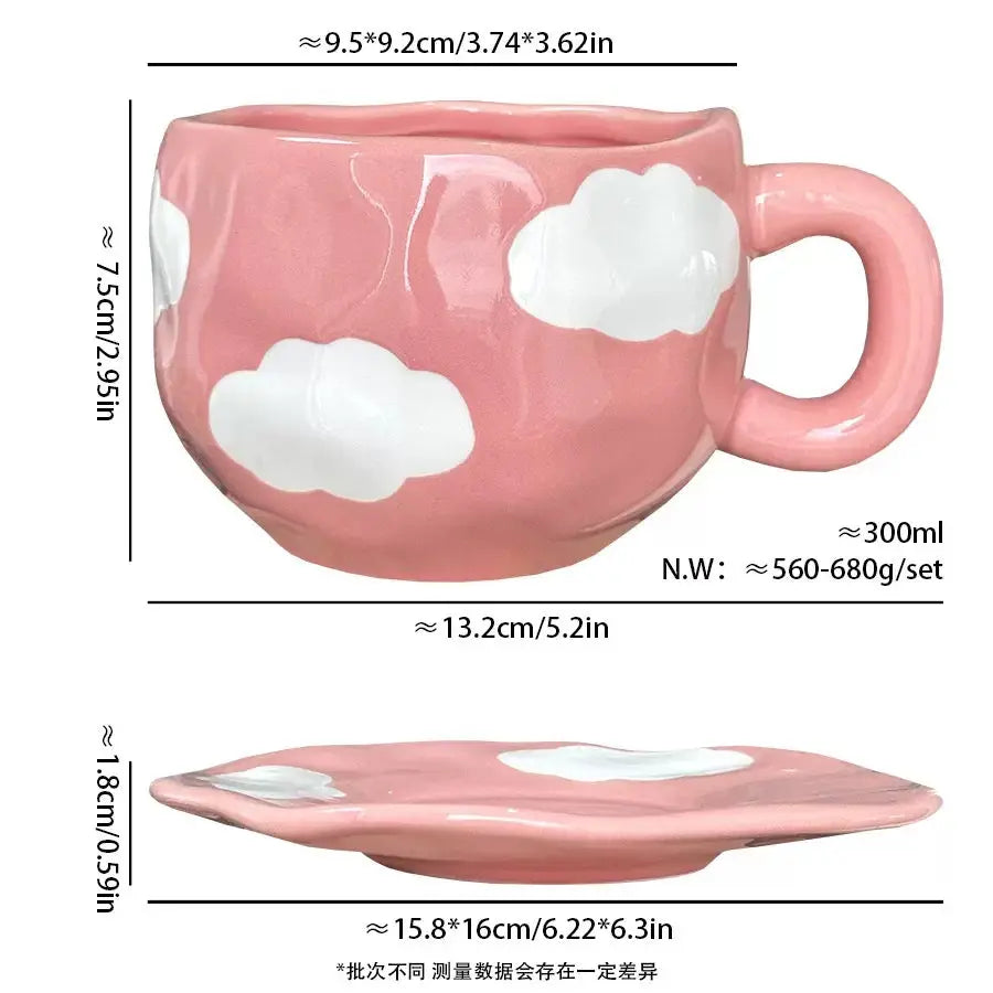 Pastel Cloud Ceramic Cup & Saucer Sparkels  Sparkels