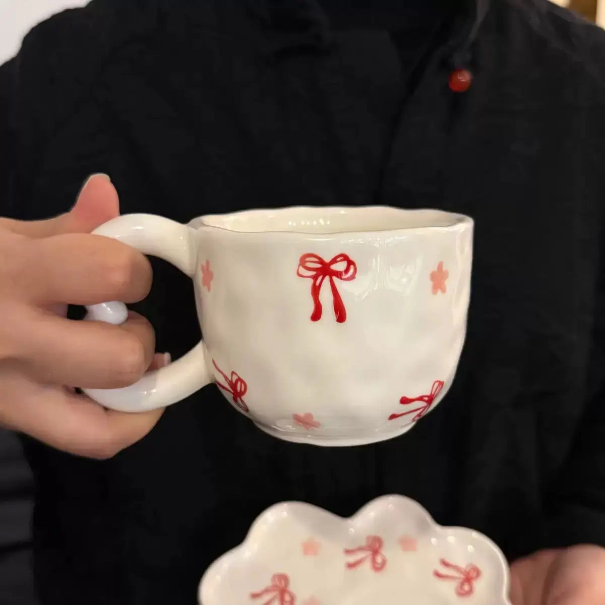 Ribbon Blossom Ceramic Cup & Saucer Sparkels  Sparkels