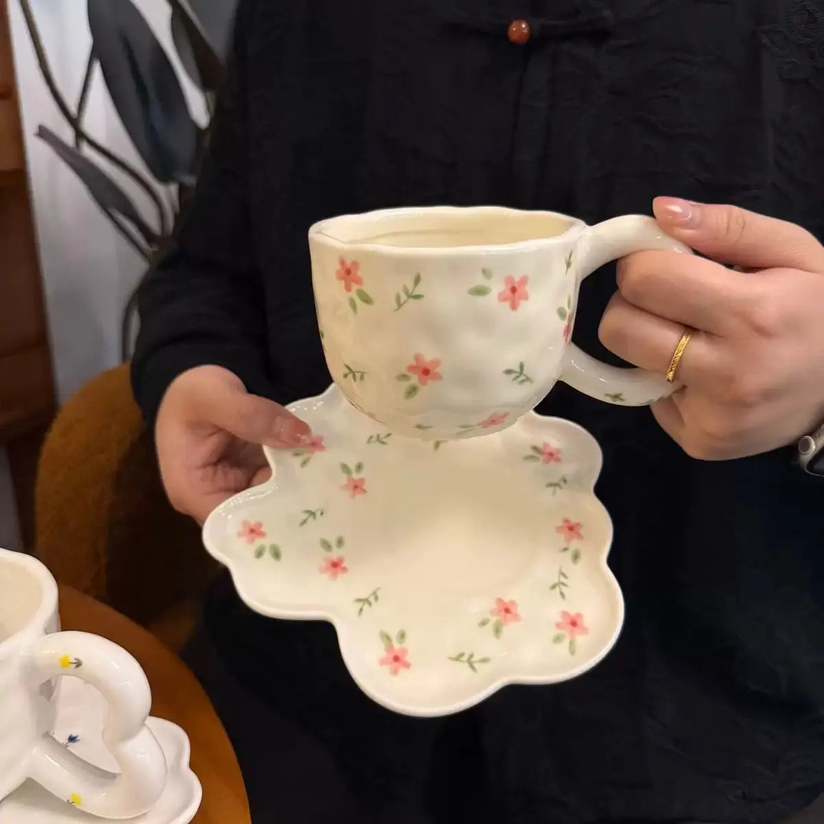 Blossom Petal Ceramic Cup & Saucer Sparkels  Sparkels