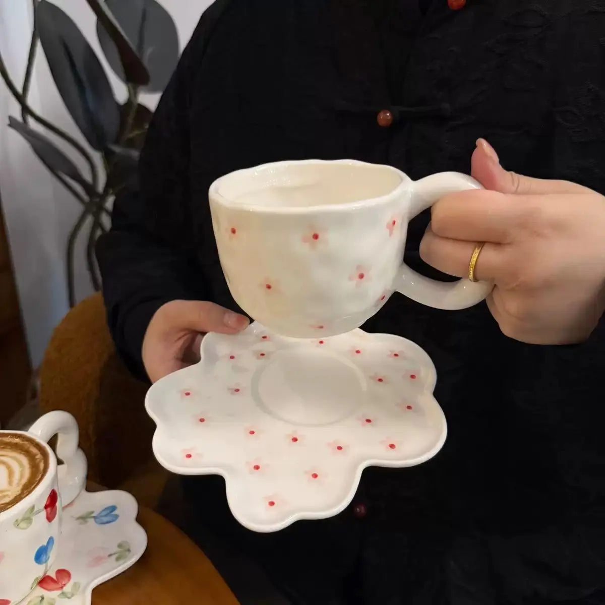 Petal Dot Ceramic Cup & Saucer Sparkels  Sparkels