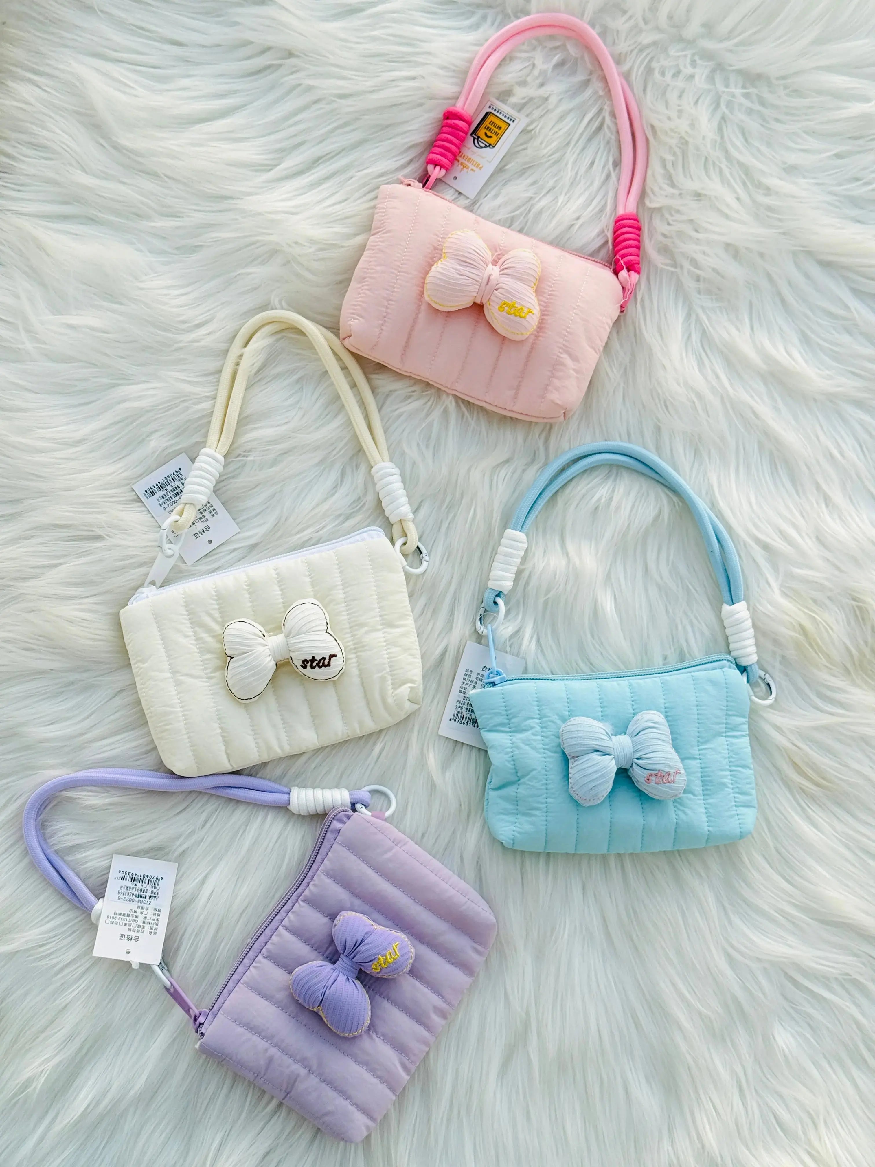 Cute Pastel Bow Mini Handbag Soft Girl Small Purse for Girls Sparkels  Sparkels