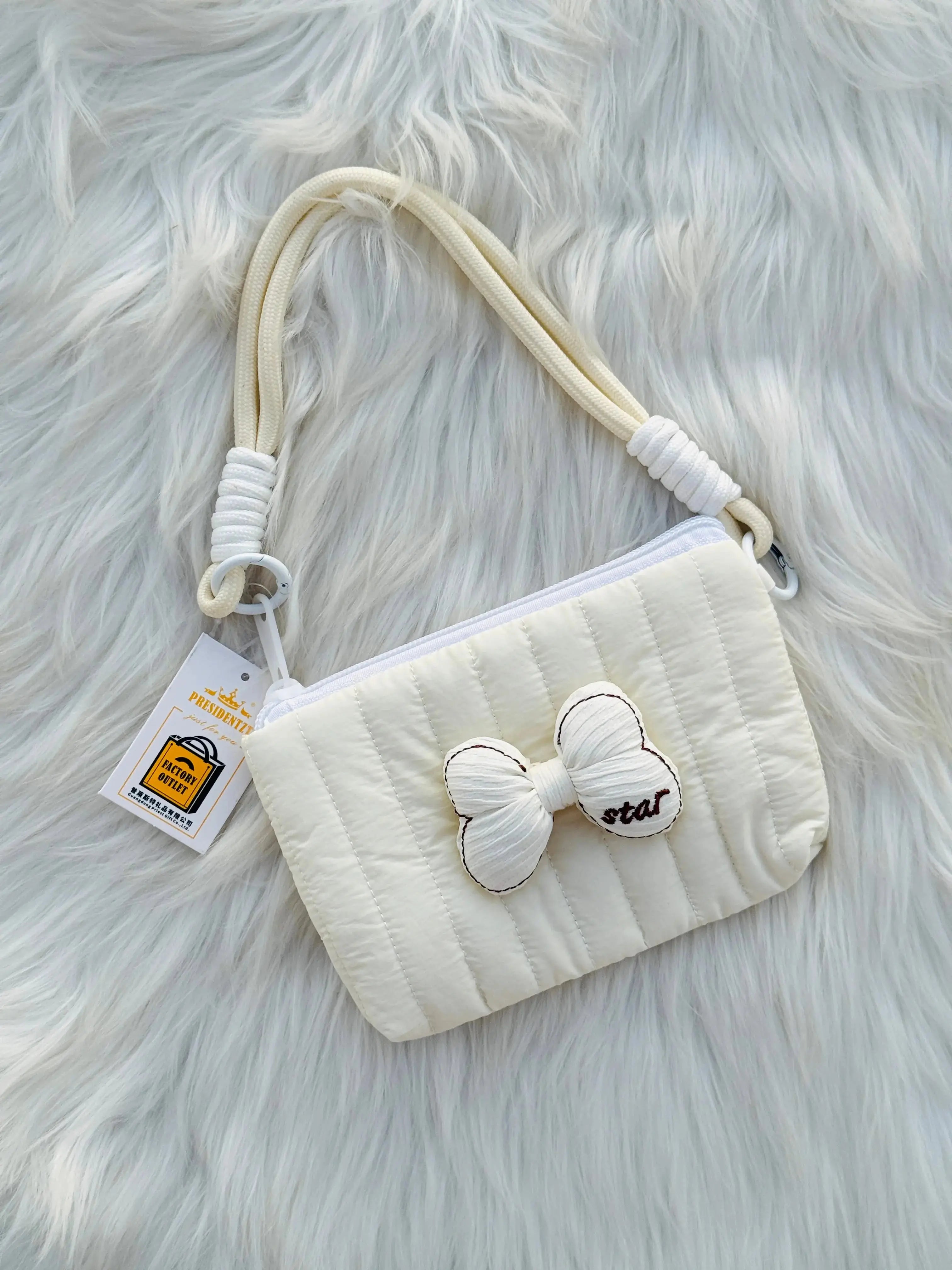 Cute Pastel Bow Mini Handbag Soft Girl Small Purse for Girls Sparkels  Sparkels