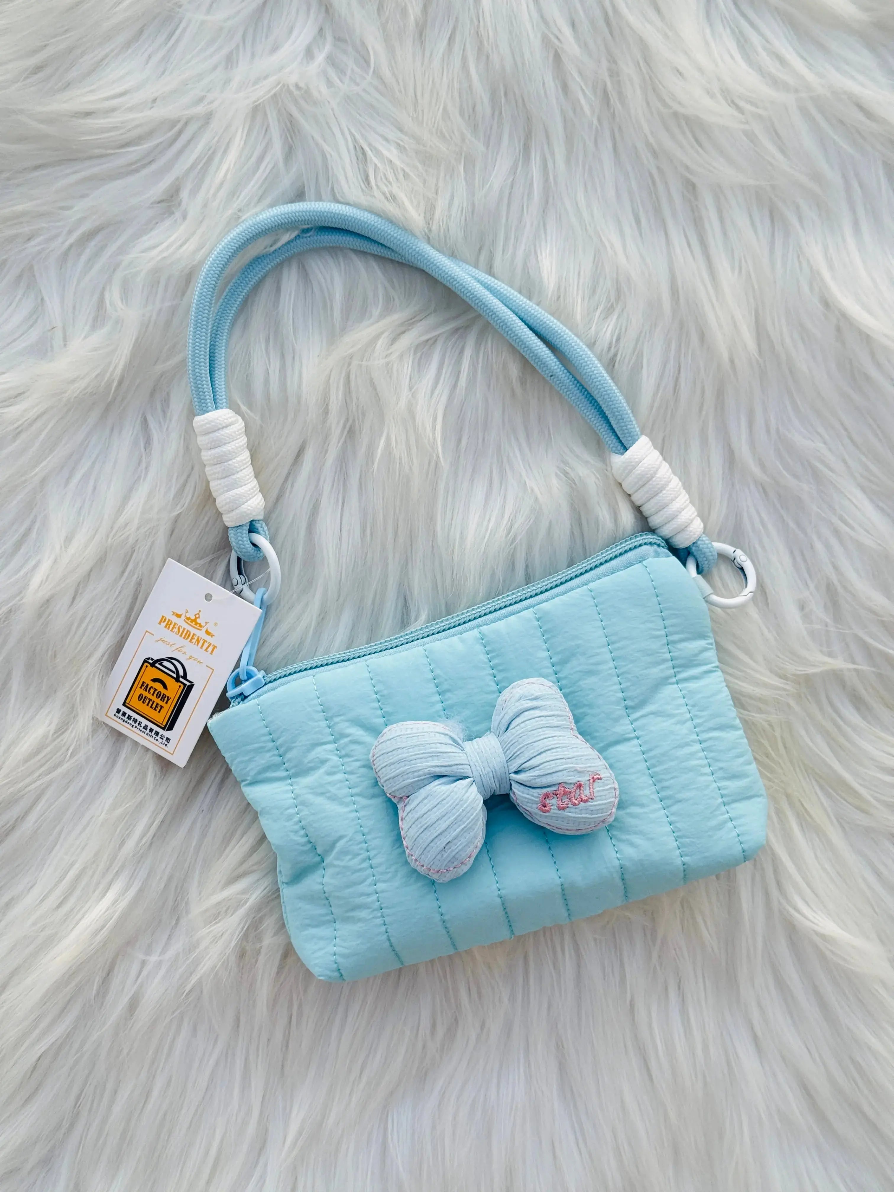Cute Pastel Bow Mini Handbag Soft Girl Small Purse for Girls Sparkels  Sparkels