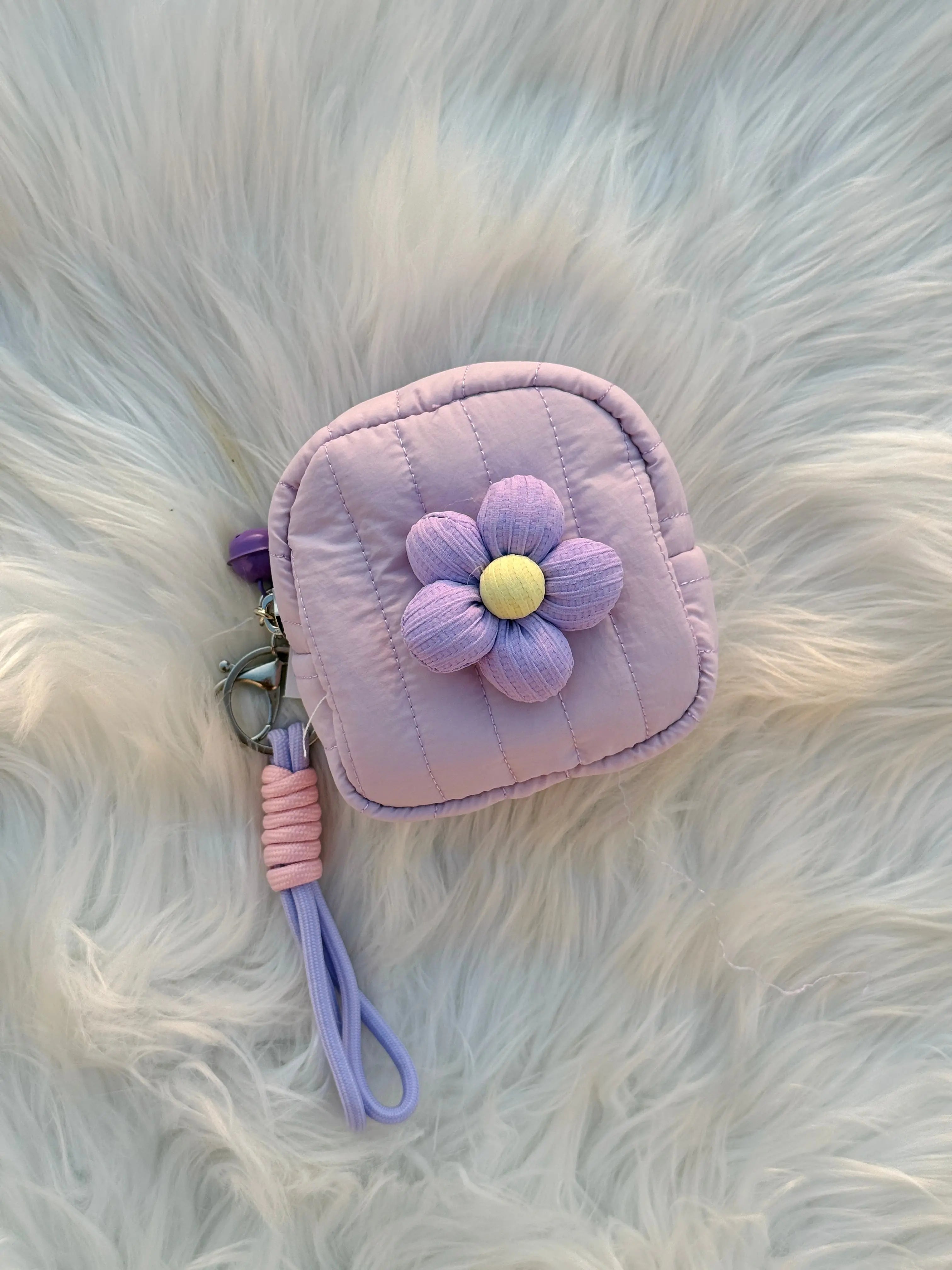 Cute Pastel Flower Coin Pouch Keychain Sparkels  Sparkels
