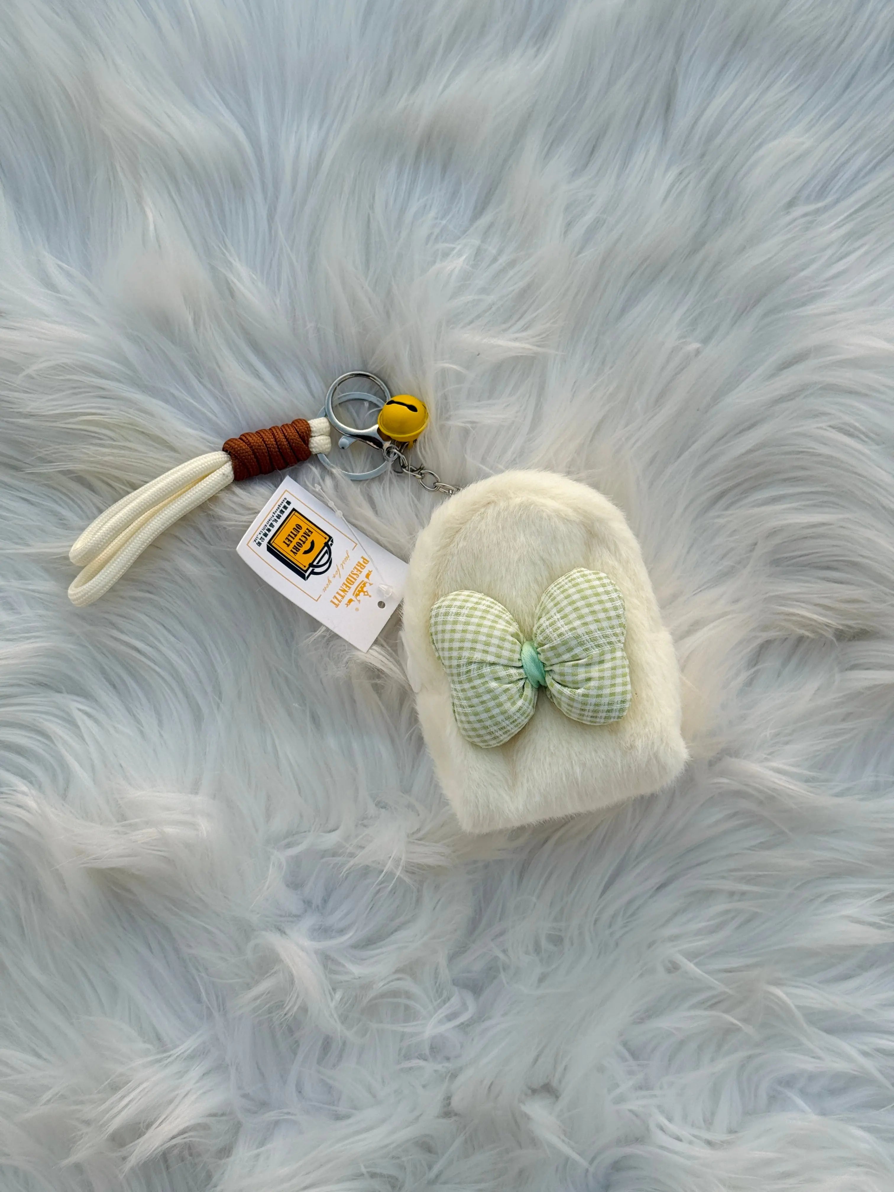 Cute Fluffy Mini Backpack Coin Pouch Keychain Sparkels  Sparkels
