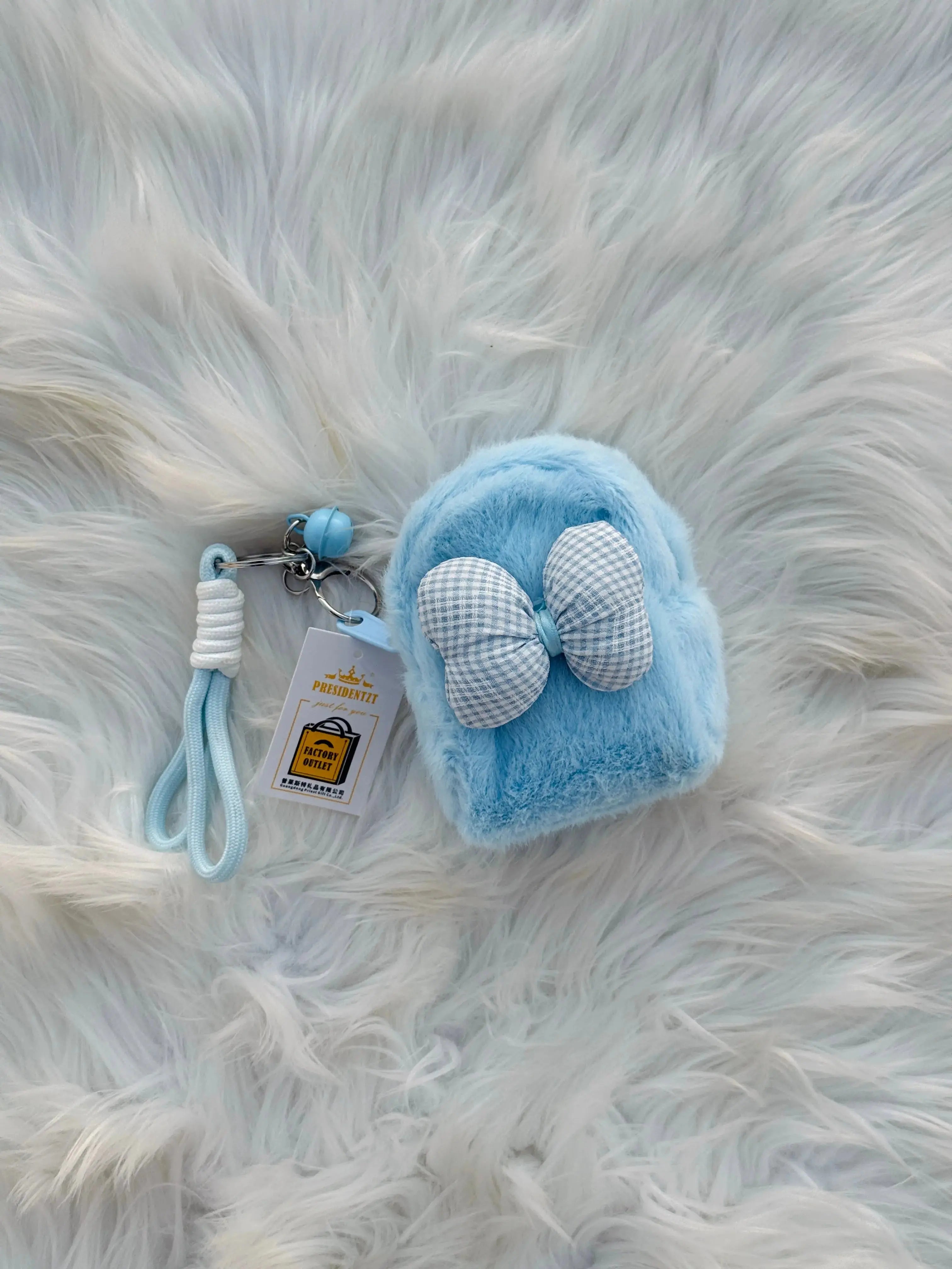 Cute Fluffy Mini Backpack Coin Pouch Keychain Sparkels  Sparkels