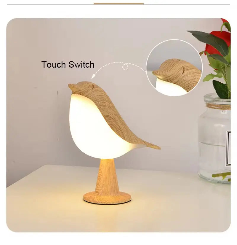 Bird LED Touch Table Lamp Cute Wooden Bird Night Light for Bedroom & Desk Sparkels  Sparkels