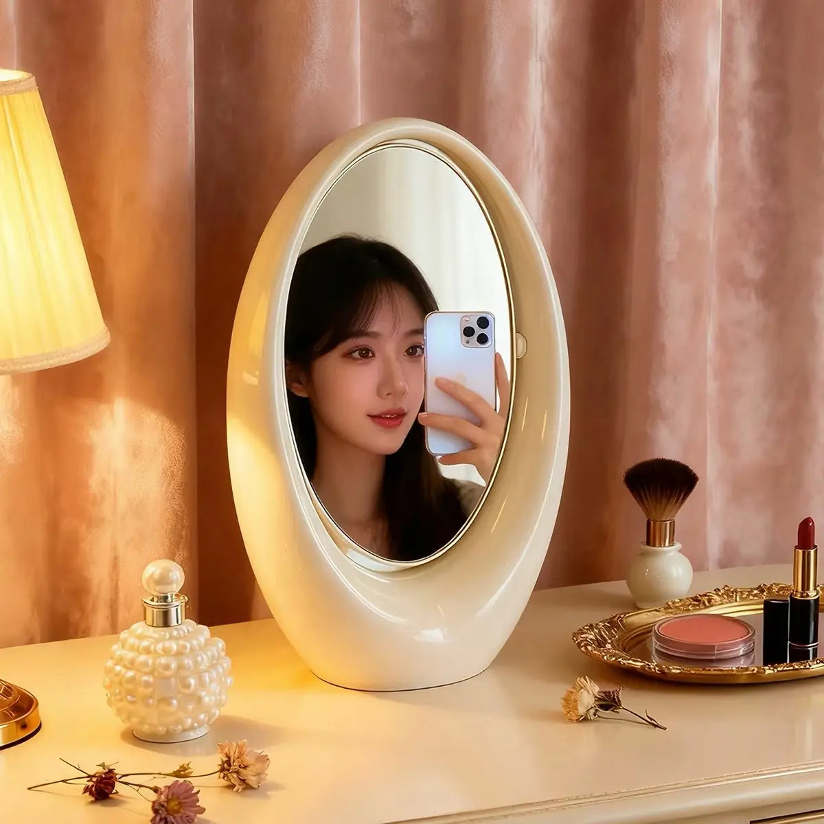 Modern Rotating Oval Vanity & Decorative Table Mirror