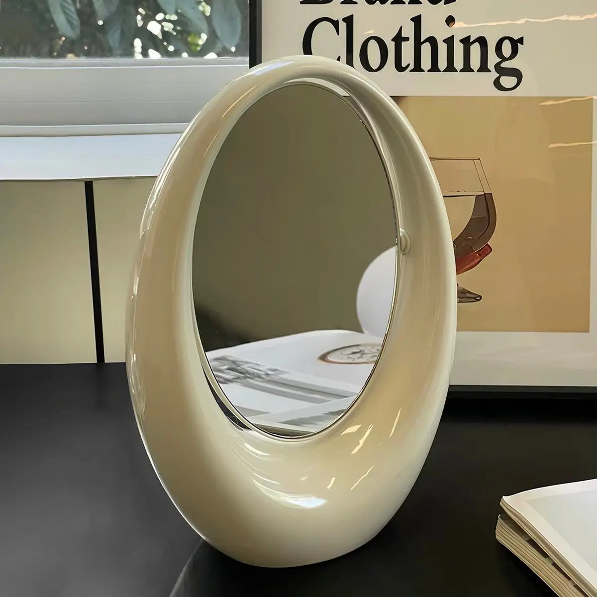 Modern Rotating Oval Vanity & Decorative Table Mirror
