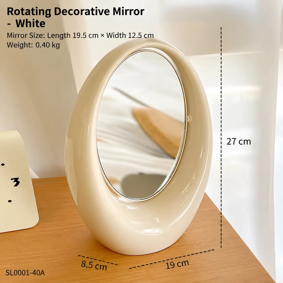 Modern Rotating Oval Vanity & Decorative Table Mirror