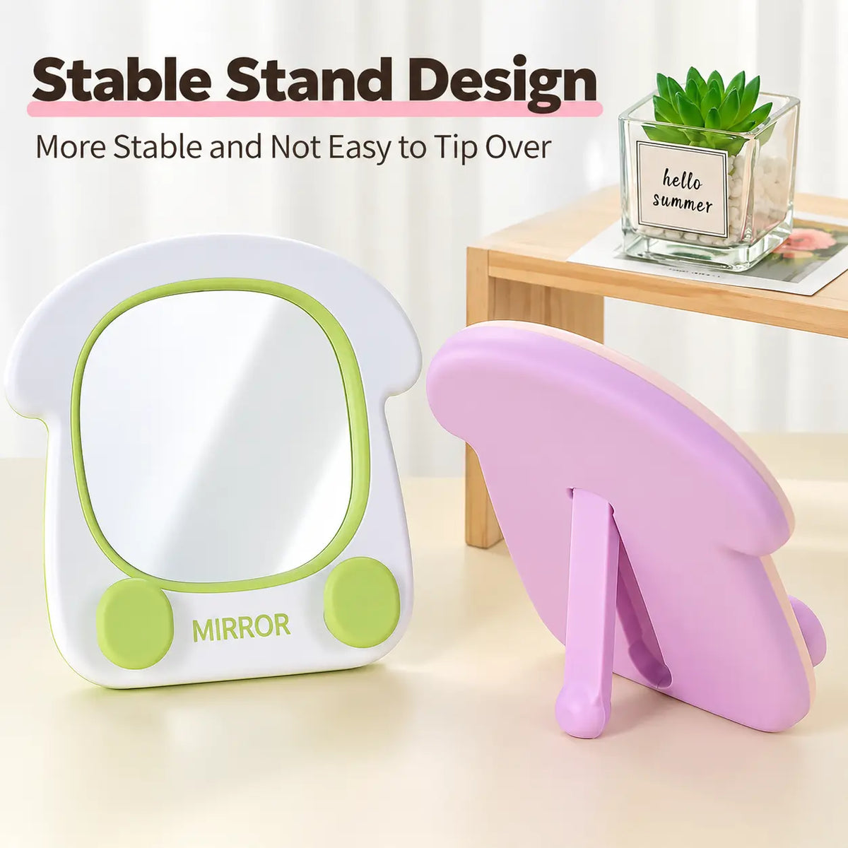 Cute Toast Shaped Adjustable Cosmetic Table Mirror