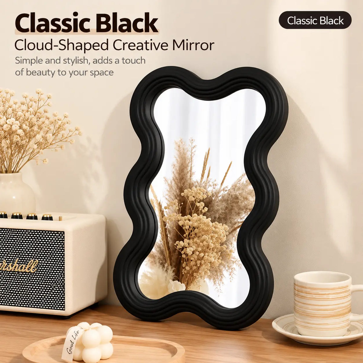 Aesthetic Wave Creative Table Mirror Wavy Makeup & Vanity Mirror