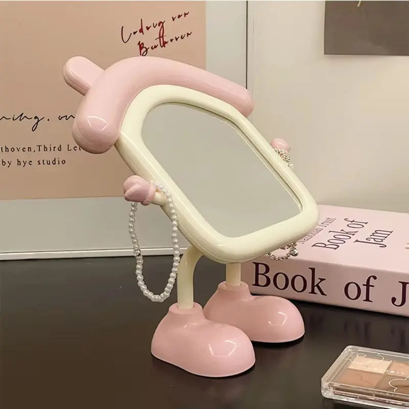 Cute Cartoon House Table Mirror Standing Makeup Mirror