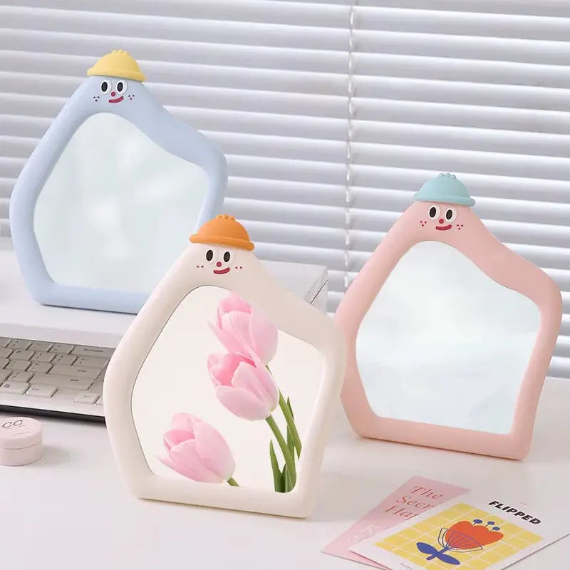 Cute Cartoon Character Table Mirror Aesthetic Makeup Mirror