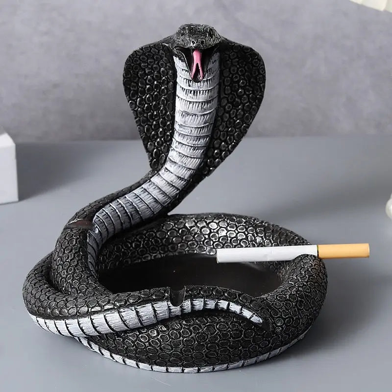 Cobra Snake Ashtray Creative Resin Cigarette Holder & Home Decor Ornament