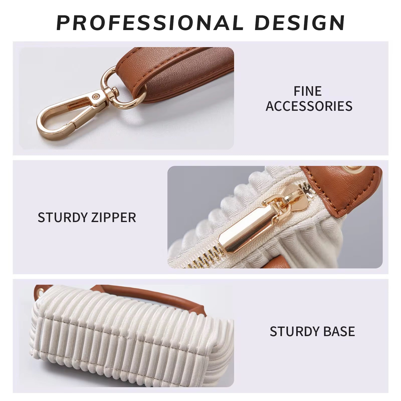 Pleated Mini Crossbody Bag Lightweight & Chic Everyday Purse