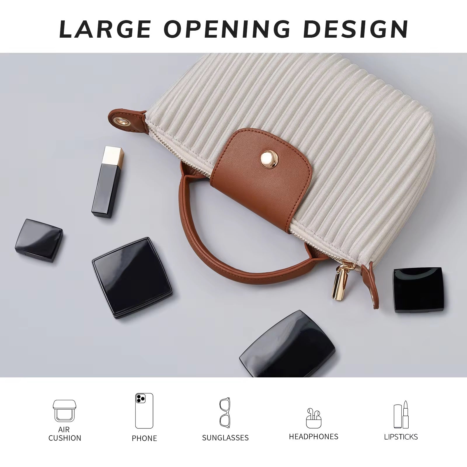 Pleated Mini Crossbody Bag Lightweight & Chic Everyday Purse