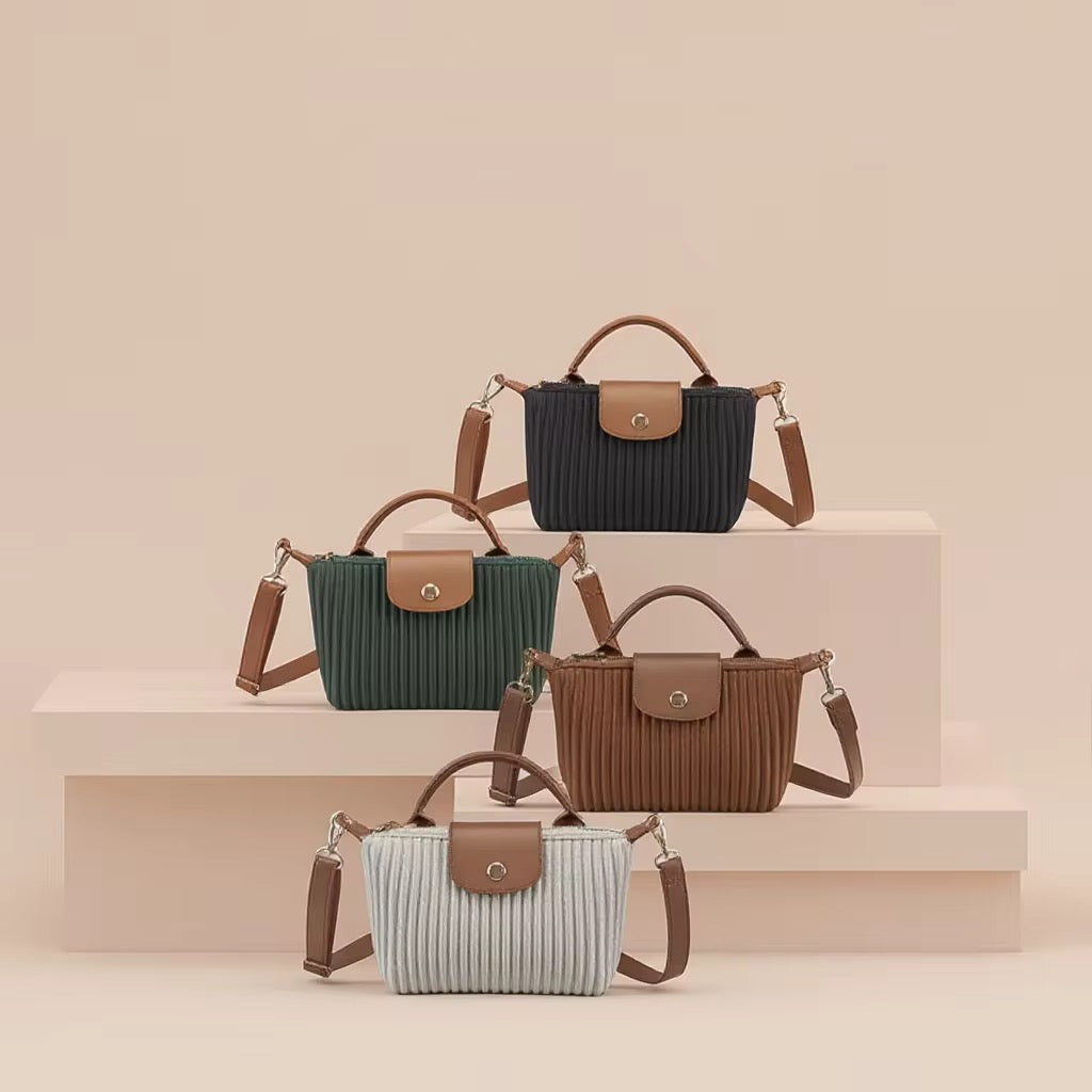 Pleated Mini Crossbody Bag Lightweight & Chic Everyday Purse