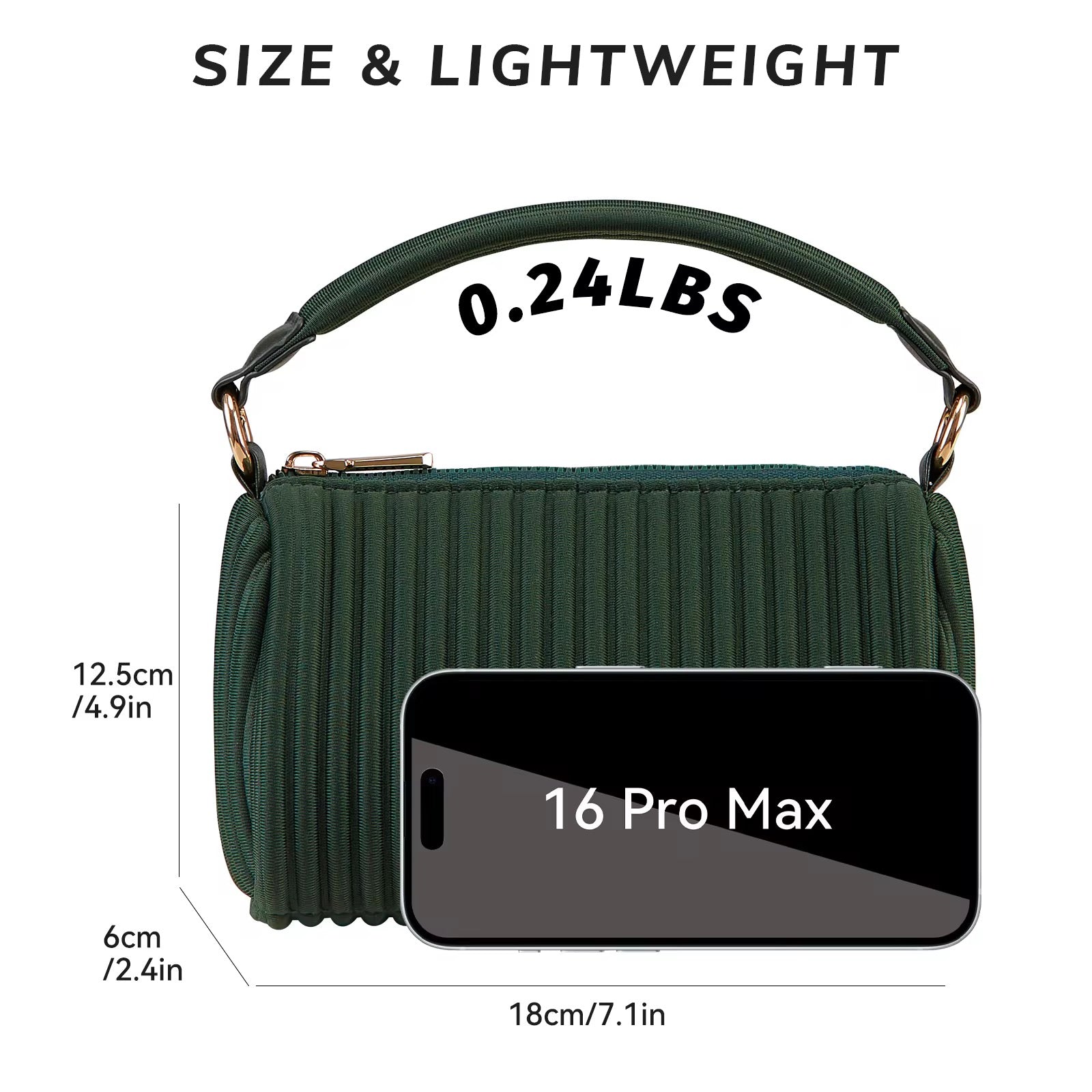 Pleated Mini Handbag Lightweight & Trendy Shoulder Purse