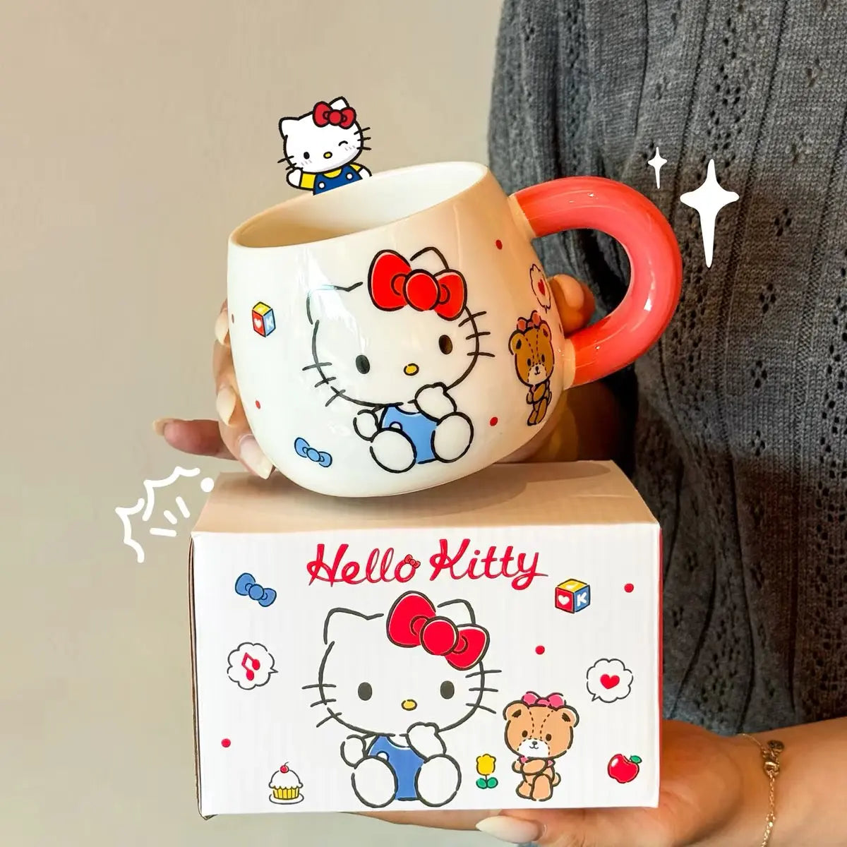 Cute Character Ceramic Mug Large Kawaii Coffee Cup