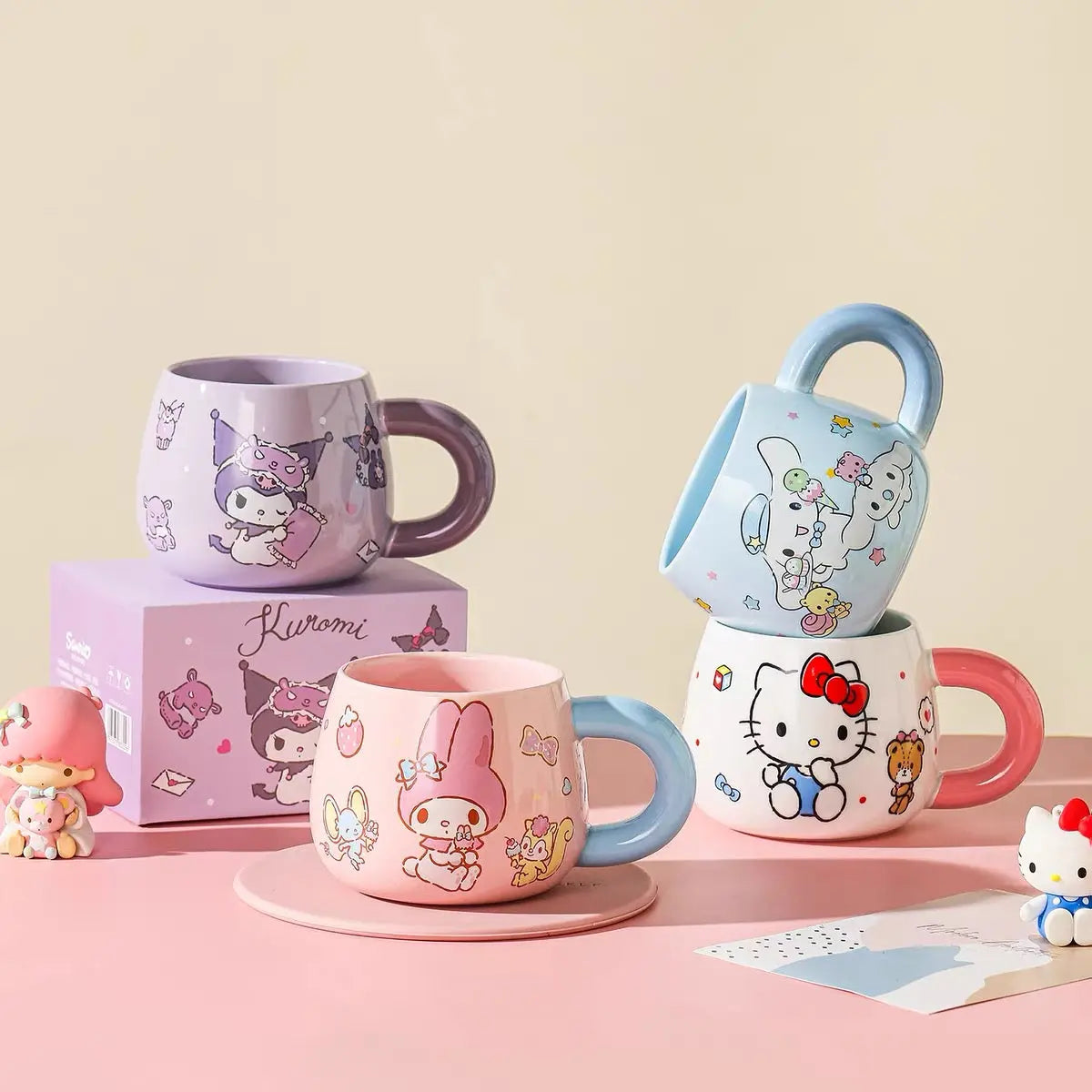 Cute Character Ceramic Mug Large Kawaii Coffee Cup