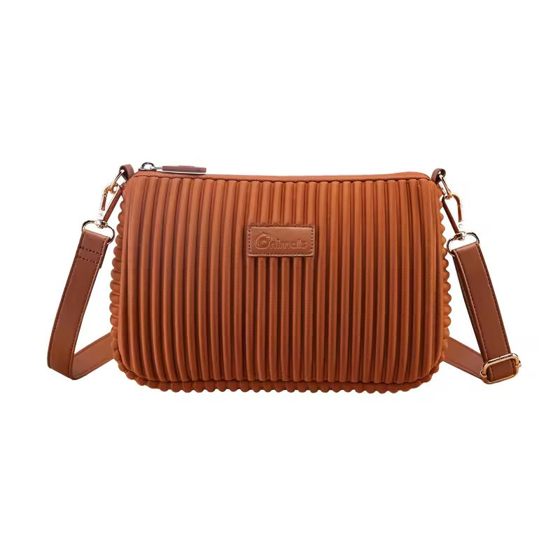 Pleated Crossbody Bag Lightweight Everyday Shoulder Purse