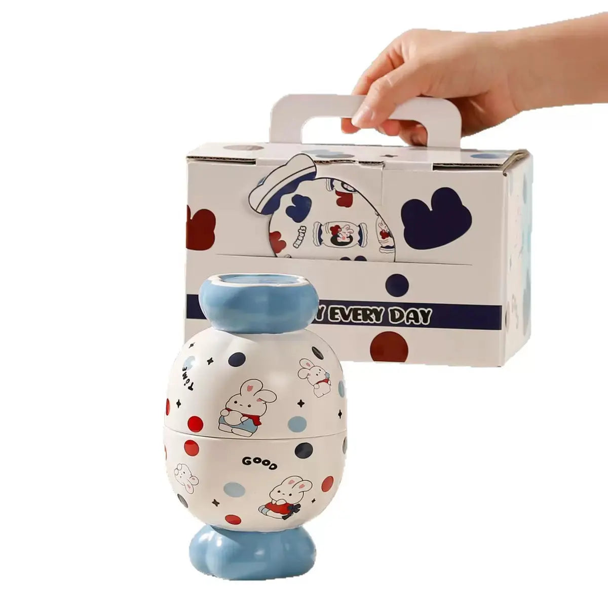 Cute Rabbit Candy Shaped Ceramic Bowl with Gift Box