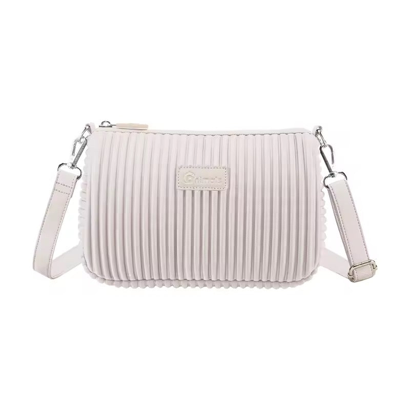 Pleated Crossbody Bag Lightweight Everyday Shoulder Purse
