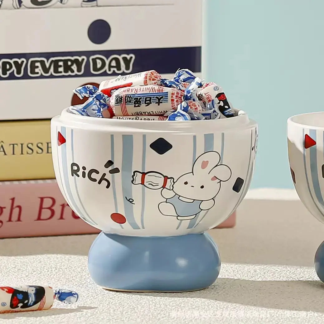 Cute Rabbit Candy Shaped Ceramic Bowl with Gift Box
