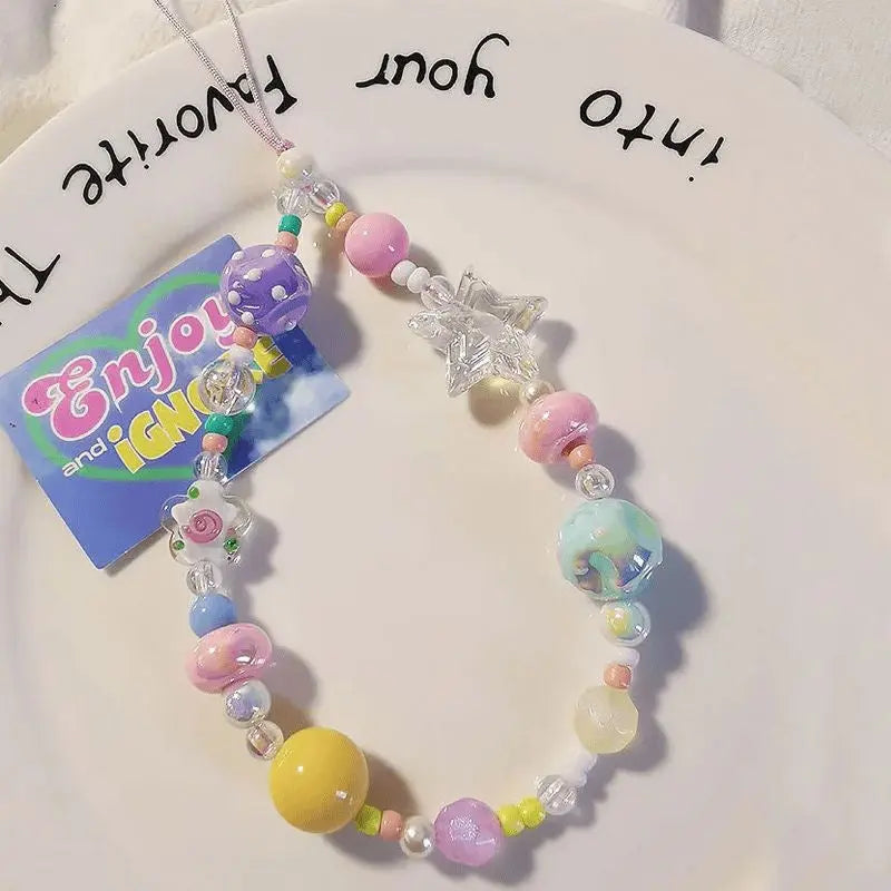 Cute Beaded Phone Charm Colorful Kawaii Phone Strap Sparkels  Sparkels