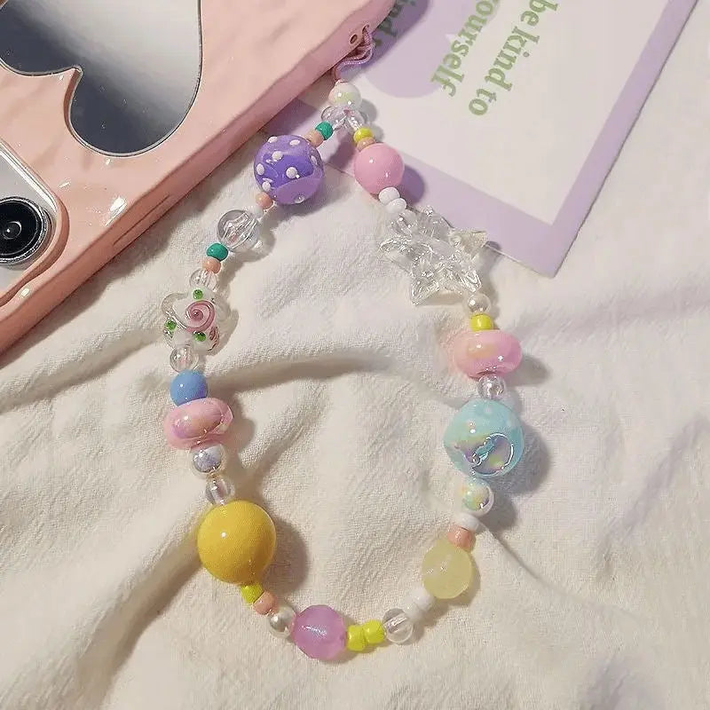 Cute Beaded Phone Charm Colorful Kawaii Phone Strap Sparkels  Sparkels