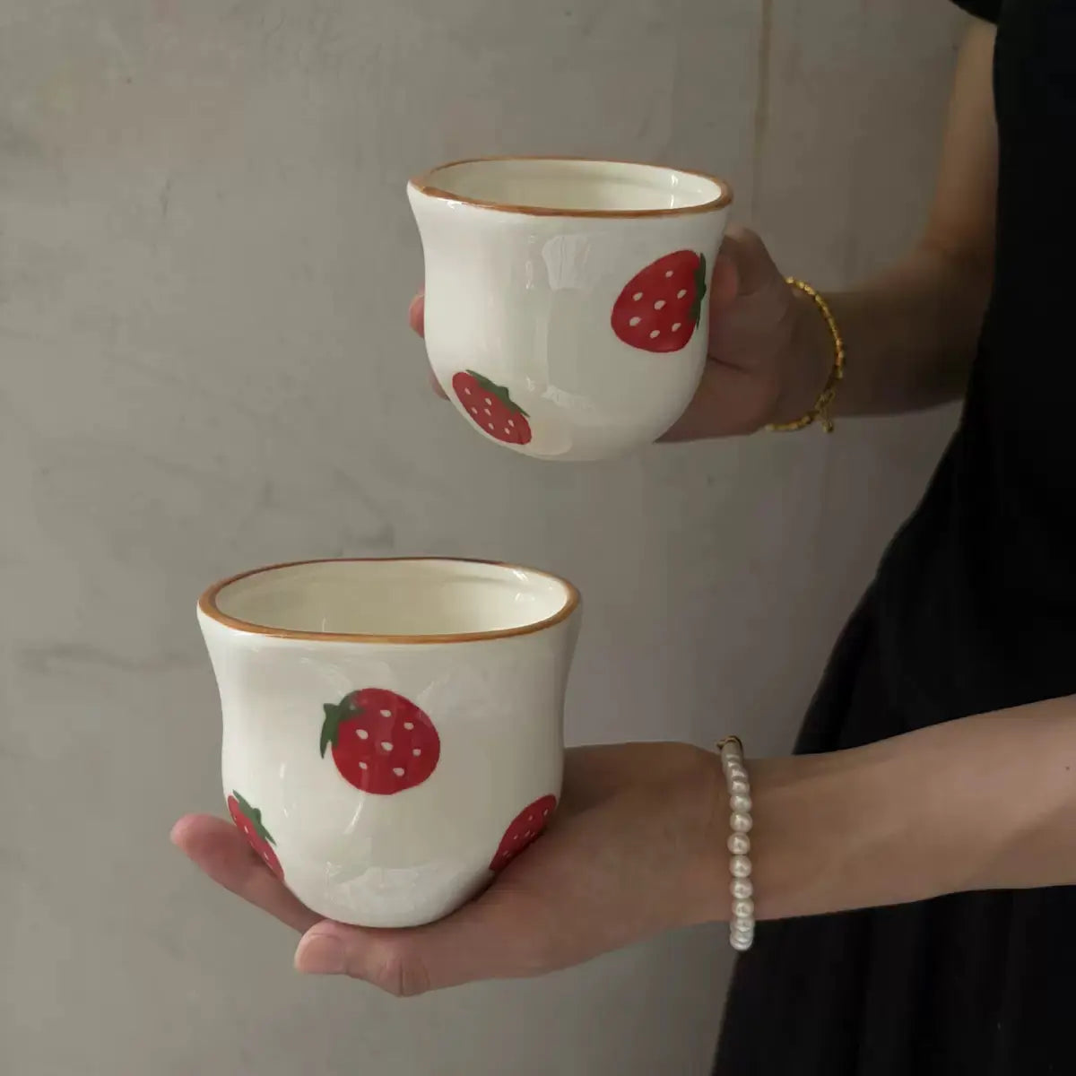 Hand-Painted Fruit Ceramic Cup