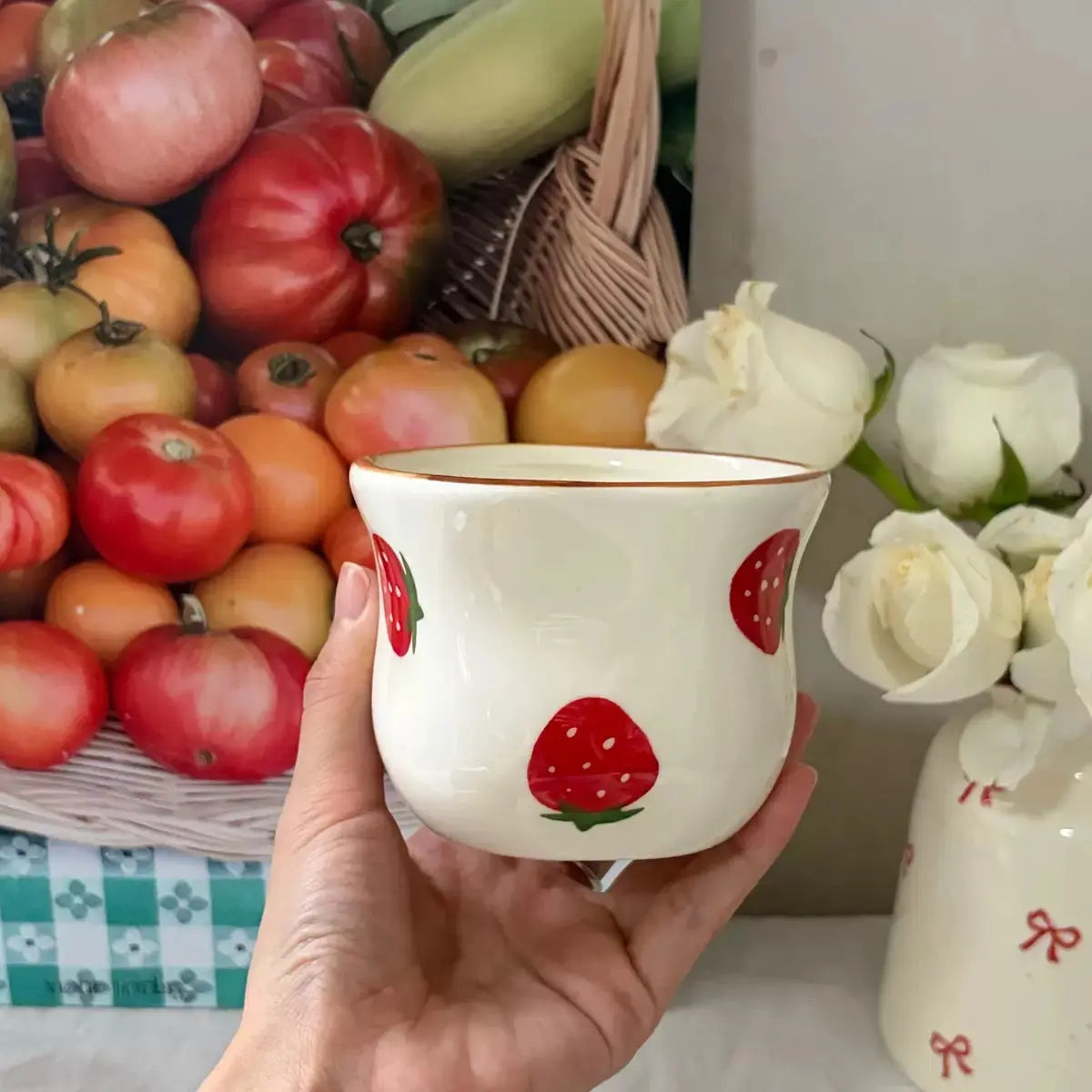Hand-Painted Fruit Ceramic Cup