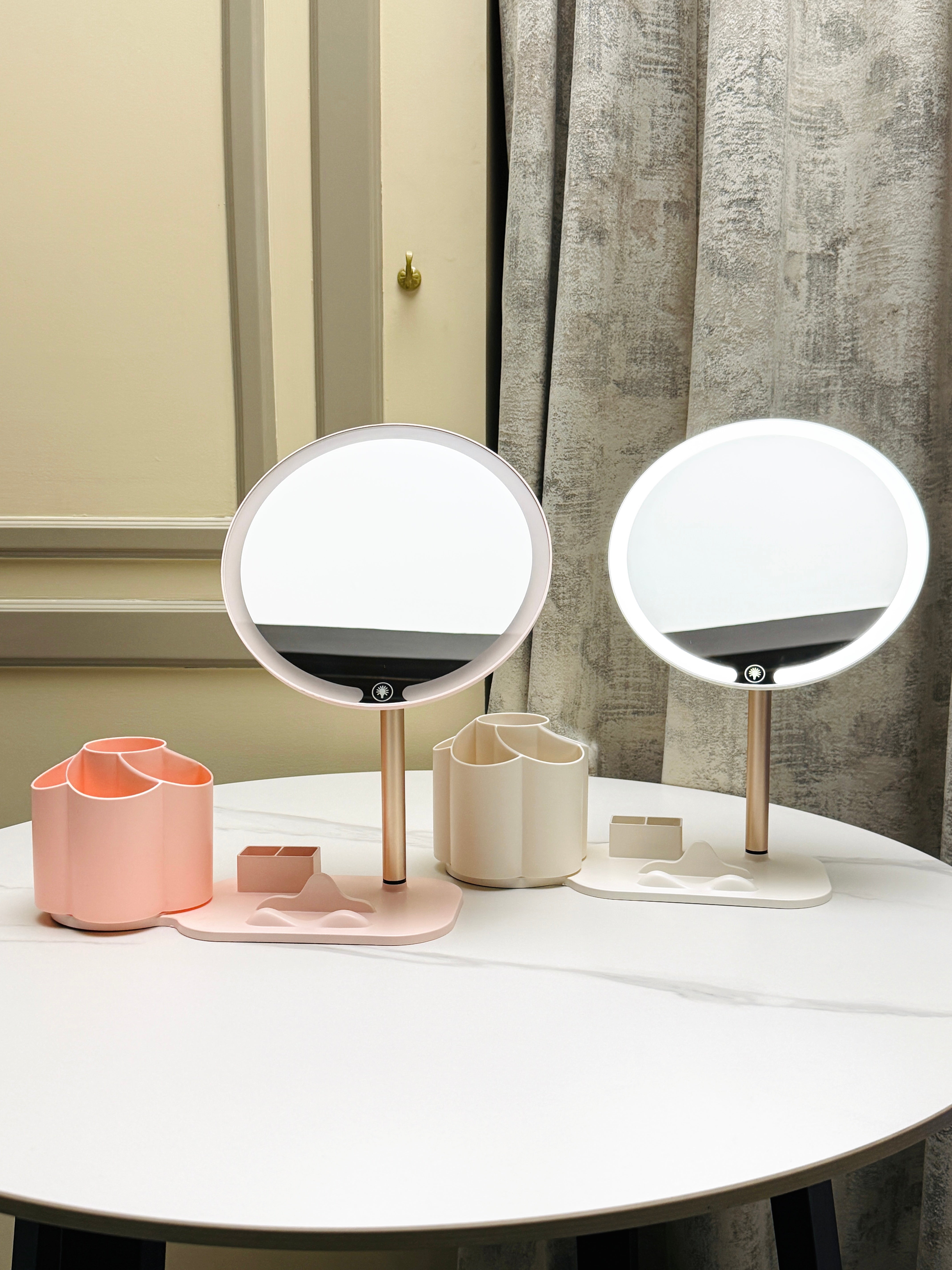 LED Touch Makeup Mirror with Organizer Stand
